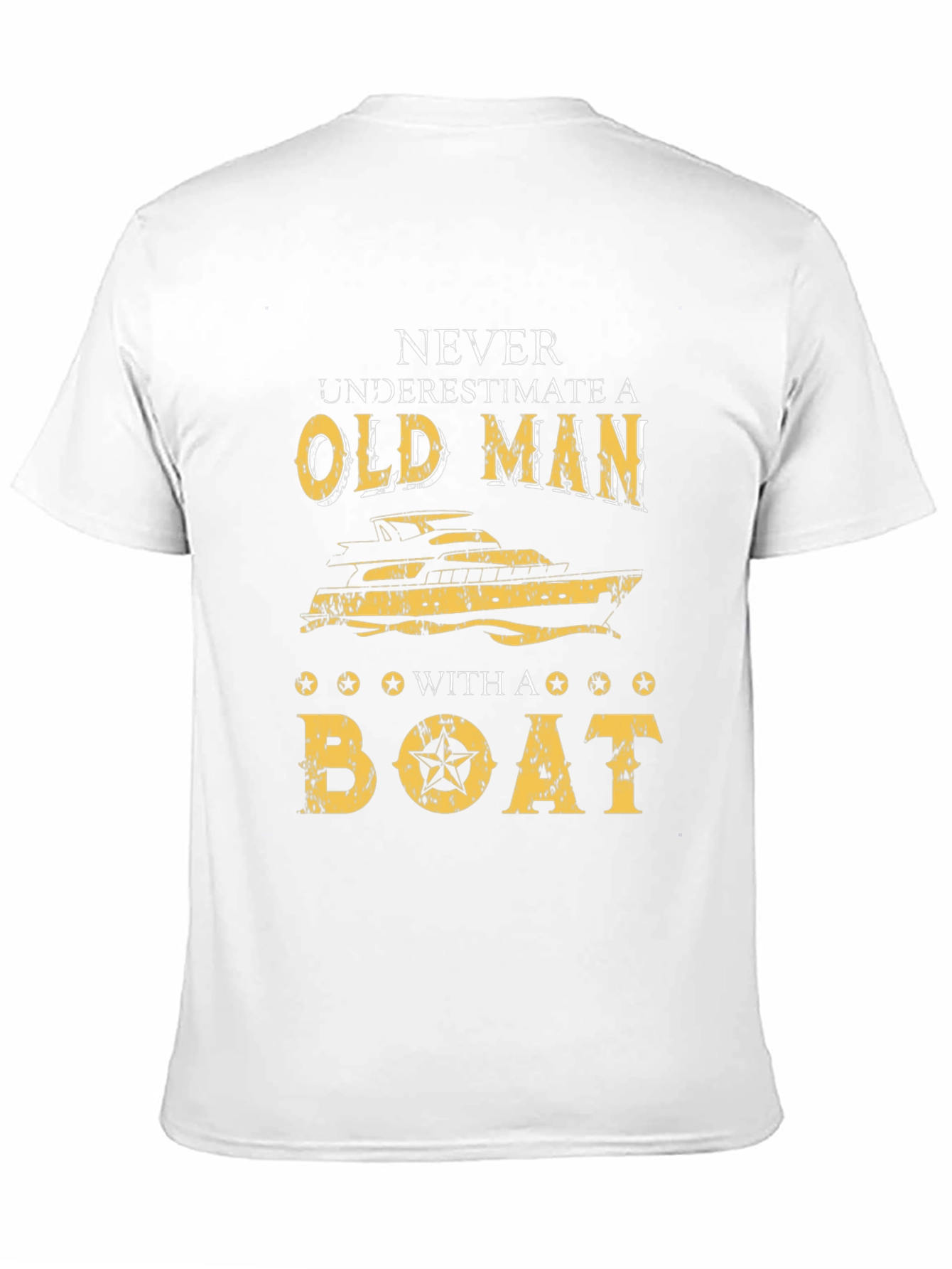 Old Man Boat Graphic T-Shirt - Black