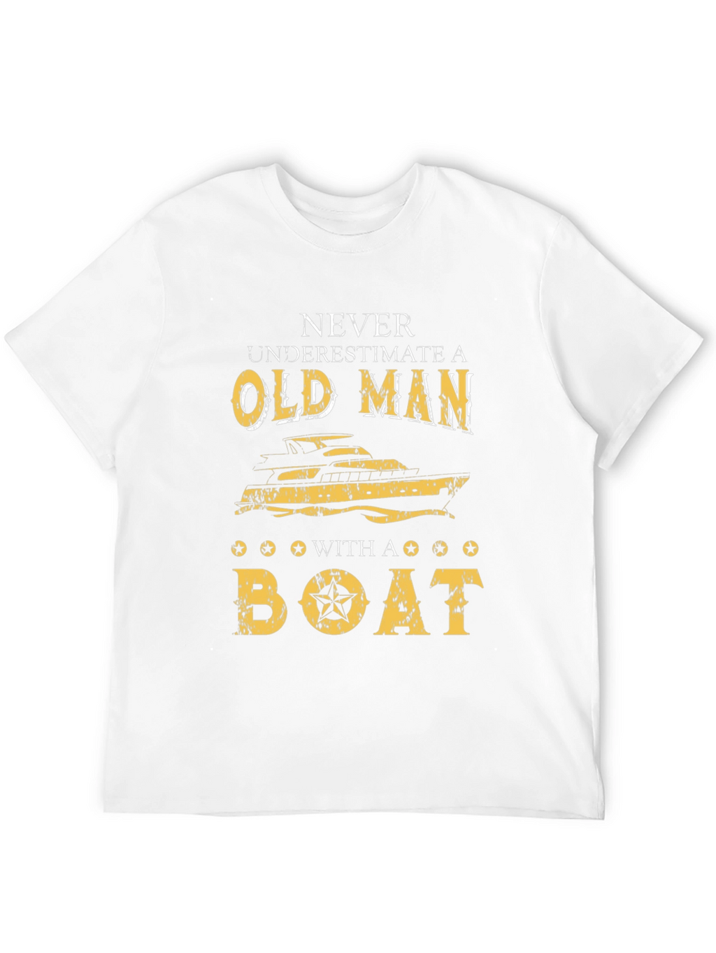 Old Man Boat Graphic T-Shirt - Black