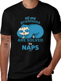 Funny Sloth Naps T-Shirt - All My Problems Solved