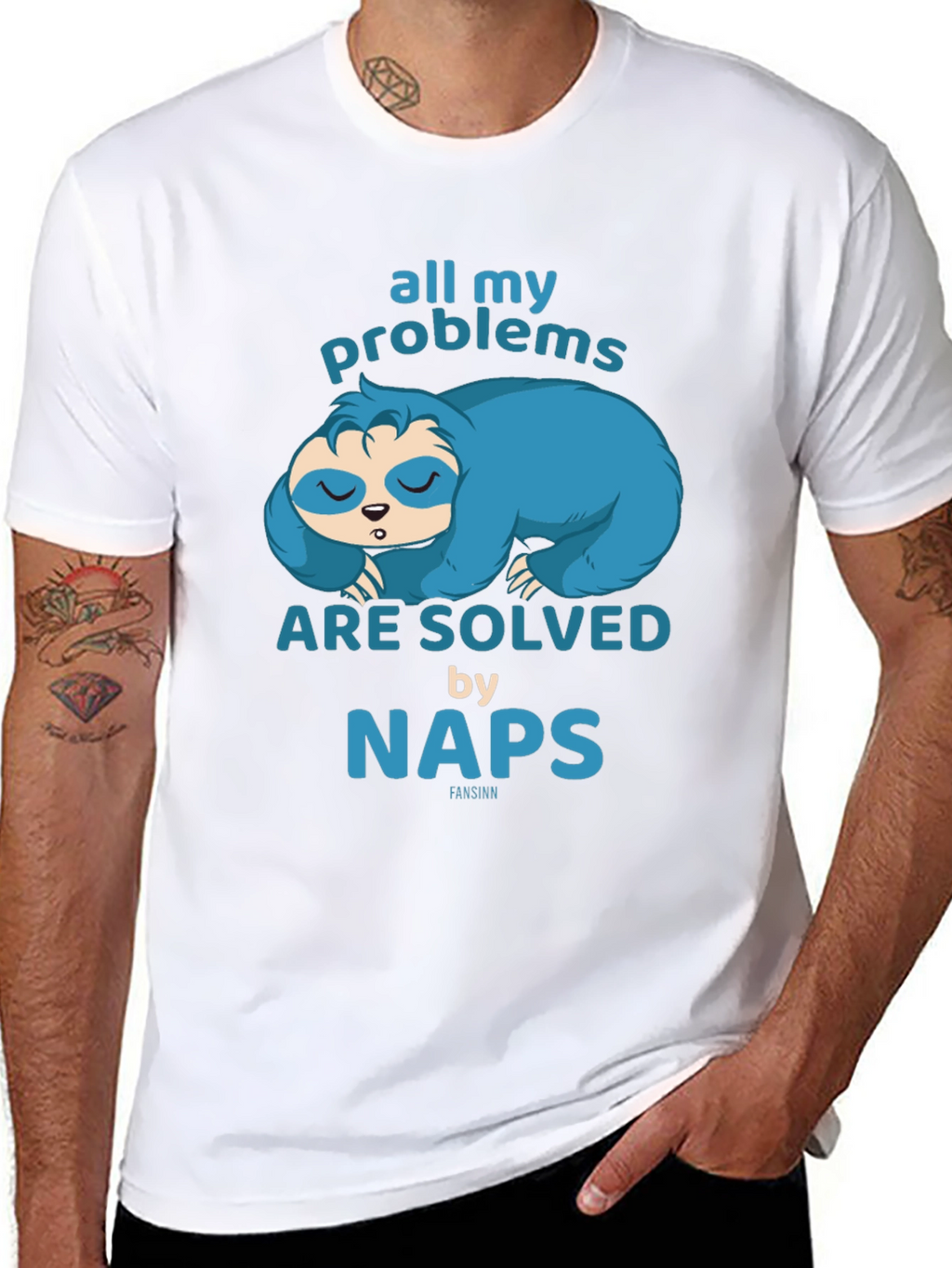 Funny Sloth Naps T-Shirt - All My Problems Solved