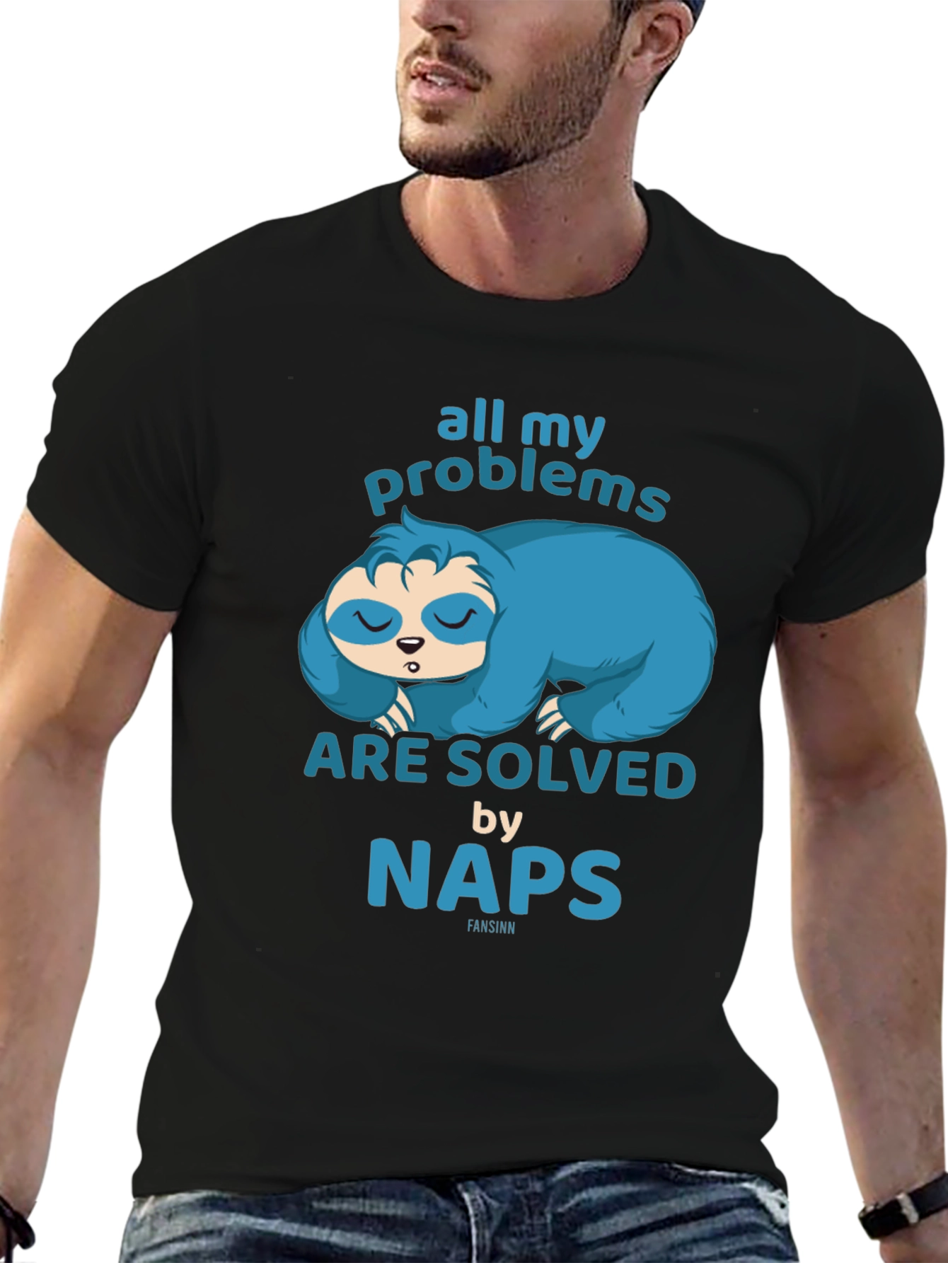 Funny Sloth Naps T-Shirt - All My Problems Solved
