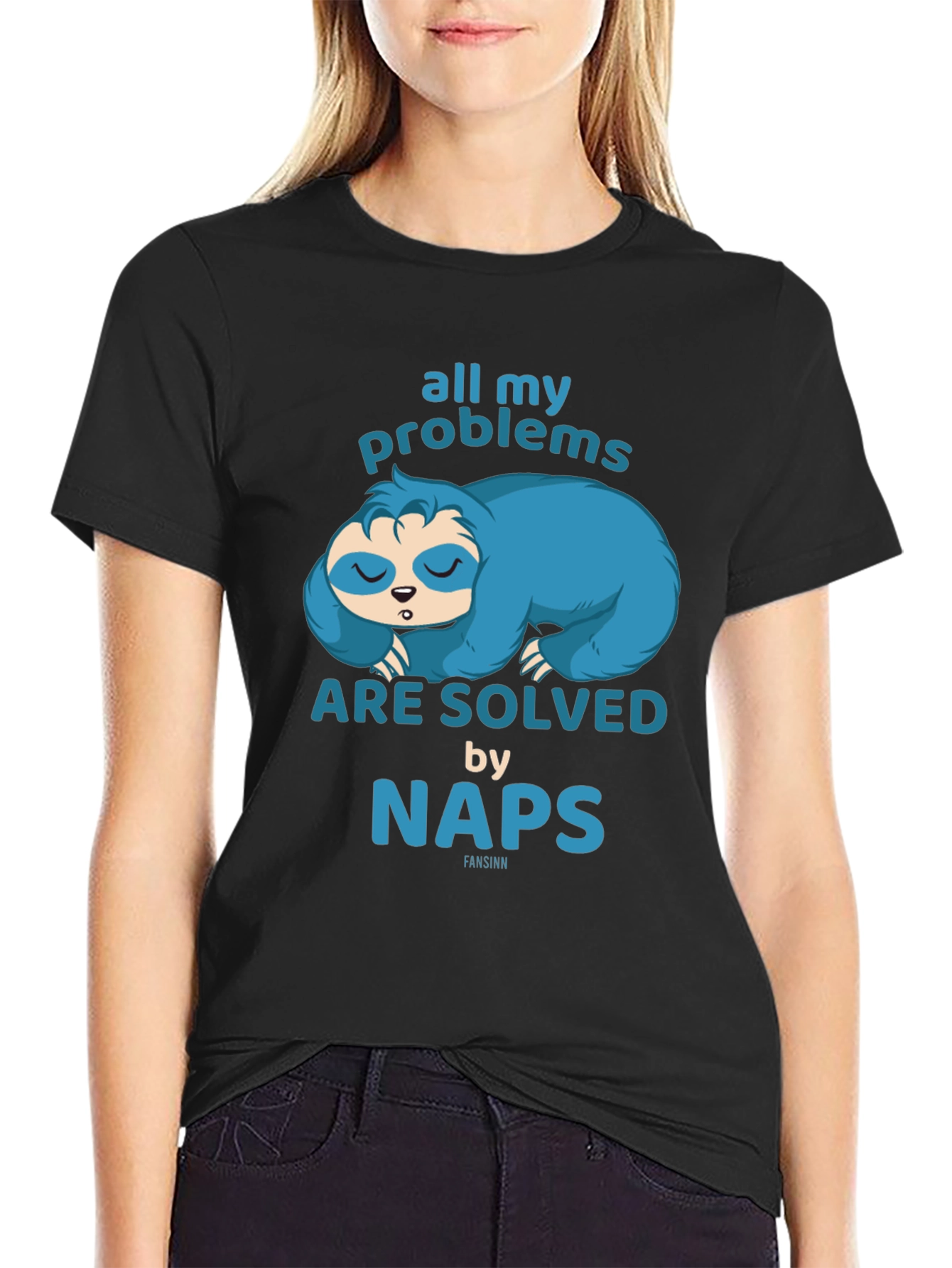 Funny Sloth Naps T-Shirt - All My Problems Solved