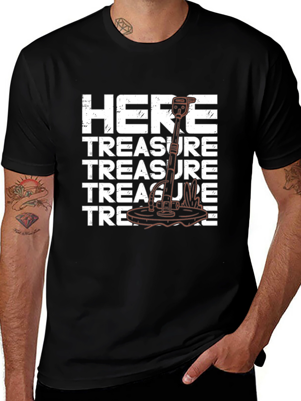 Treasure Here Metal Detector T-Shirt