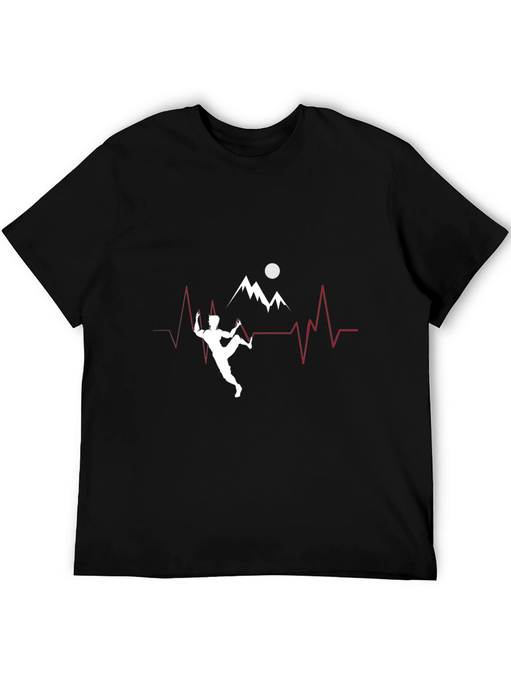 Climbing Heartbeat T-Shirt - Black Graphic Tee