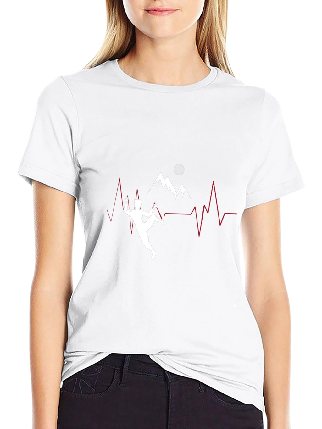Climbing Heartbeat T-Shirt - Black Graphic Tee