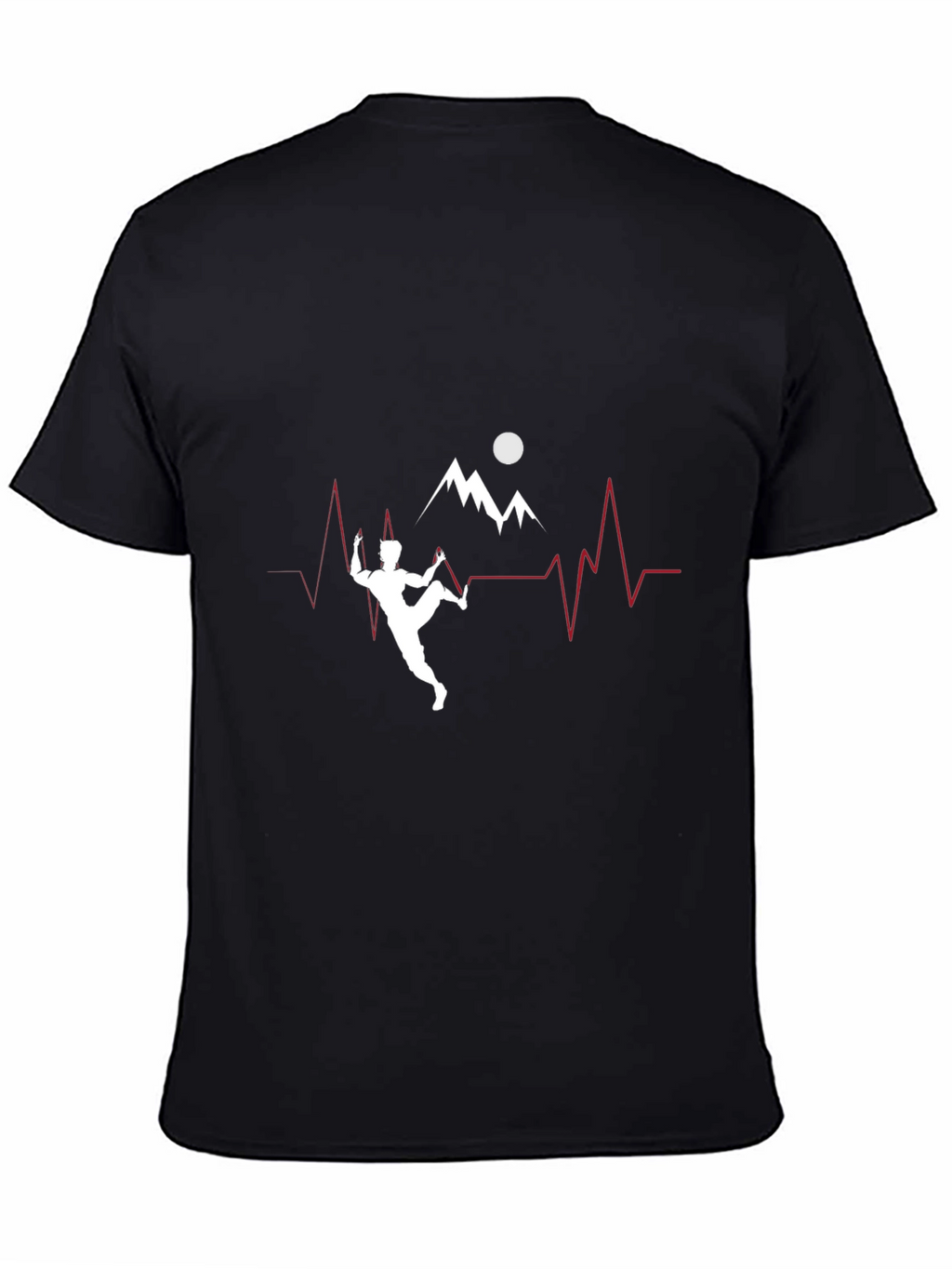 Climbing Heartbeat T-Shirt - Black Graphic Tee