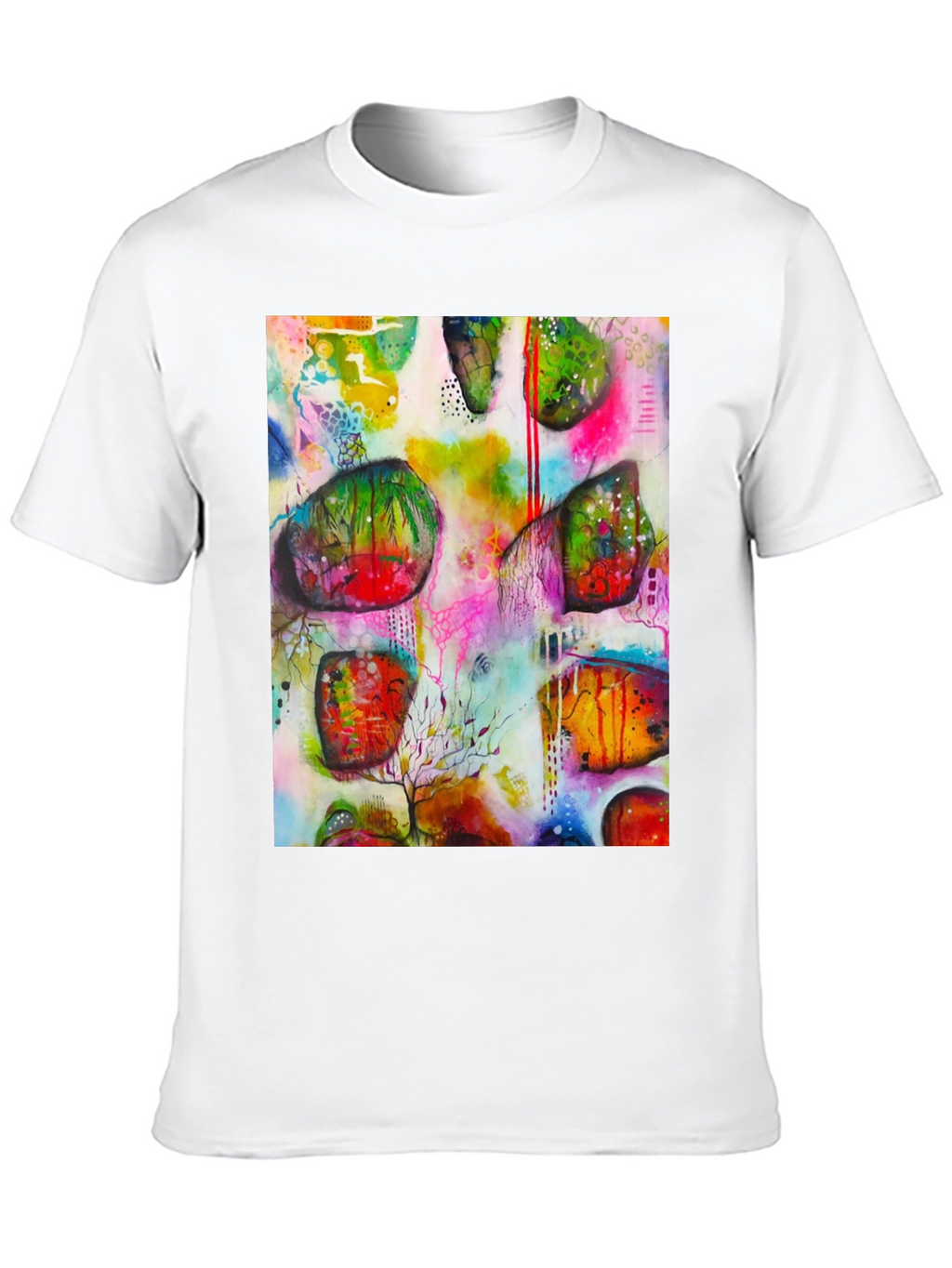 Abstract Art Print Mens Black T-Shirt