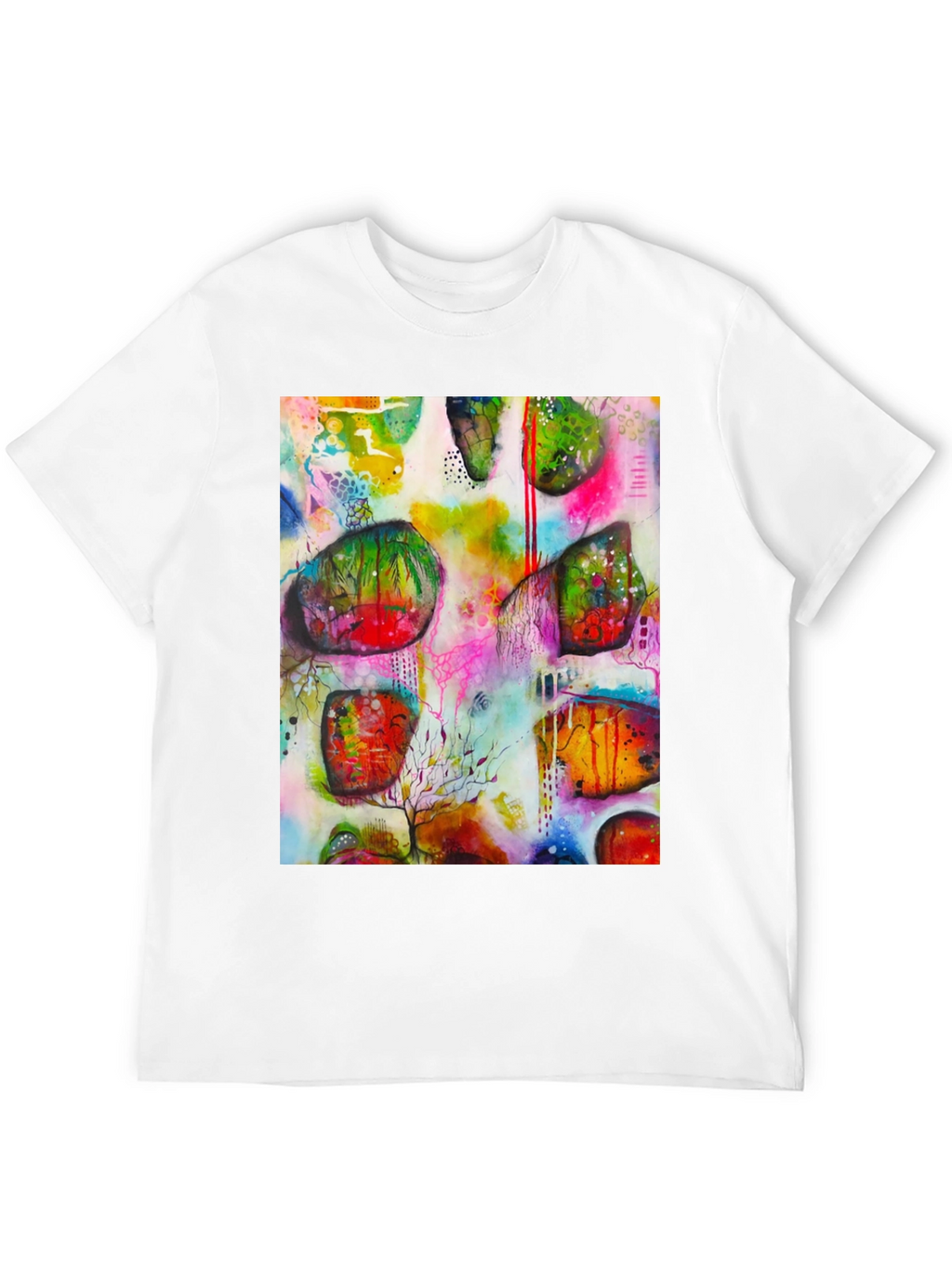 Abstract Art Print Mens Black T-Shirt