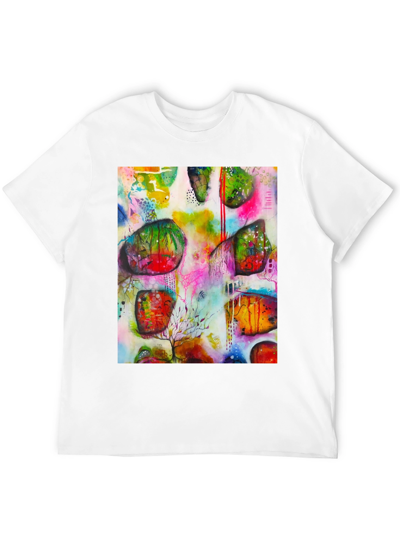 Abstract Art Print Mens Black T-Shirt