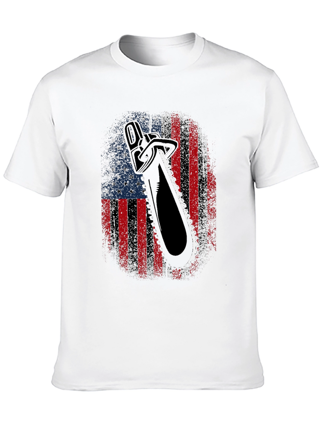 American Flag Chainsaw Graphic T-Shirt
