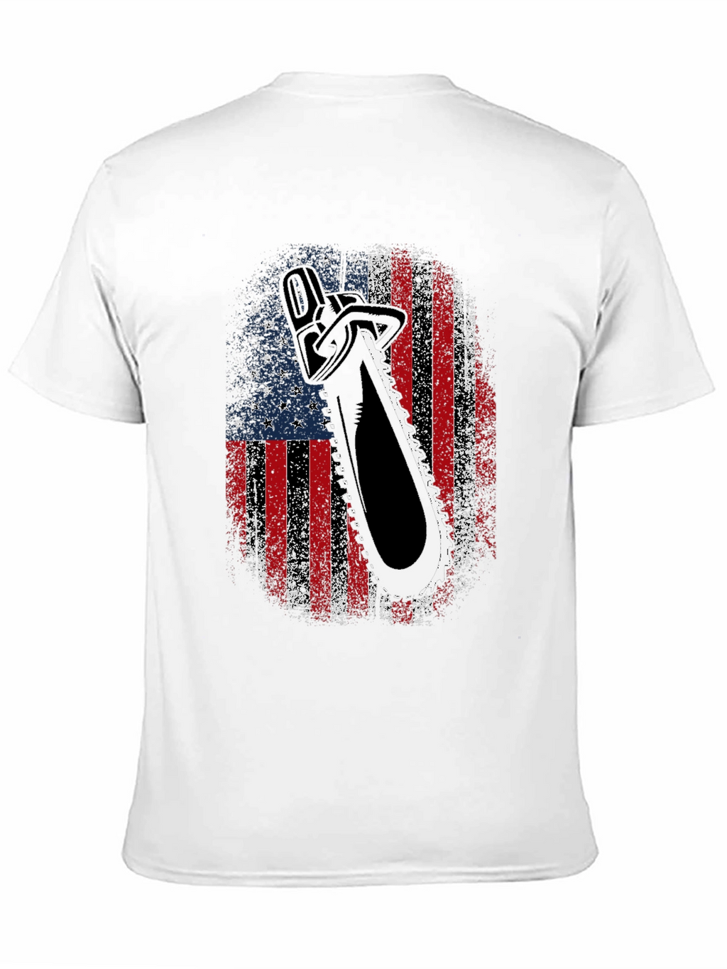 American Flag Chainsaw Graphic T-Shirt