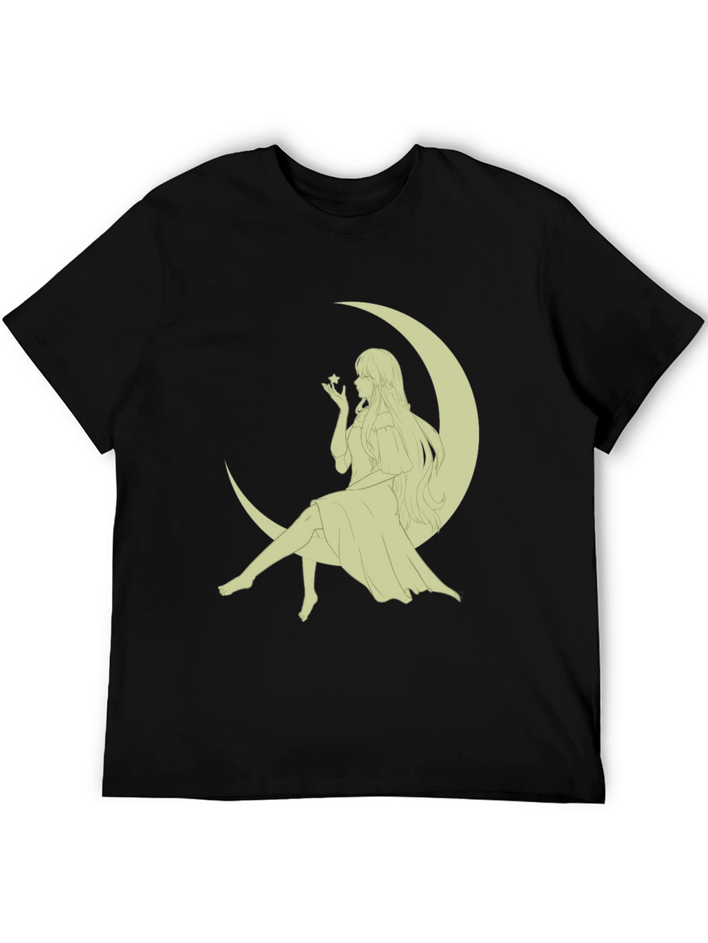 Moon Maiden Graphic Tee - Black Cotton Blend