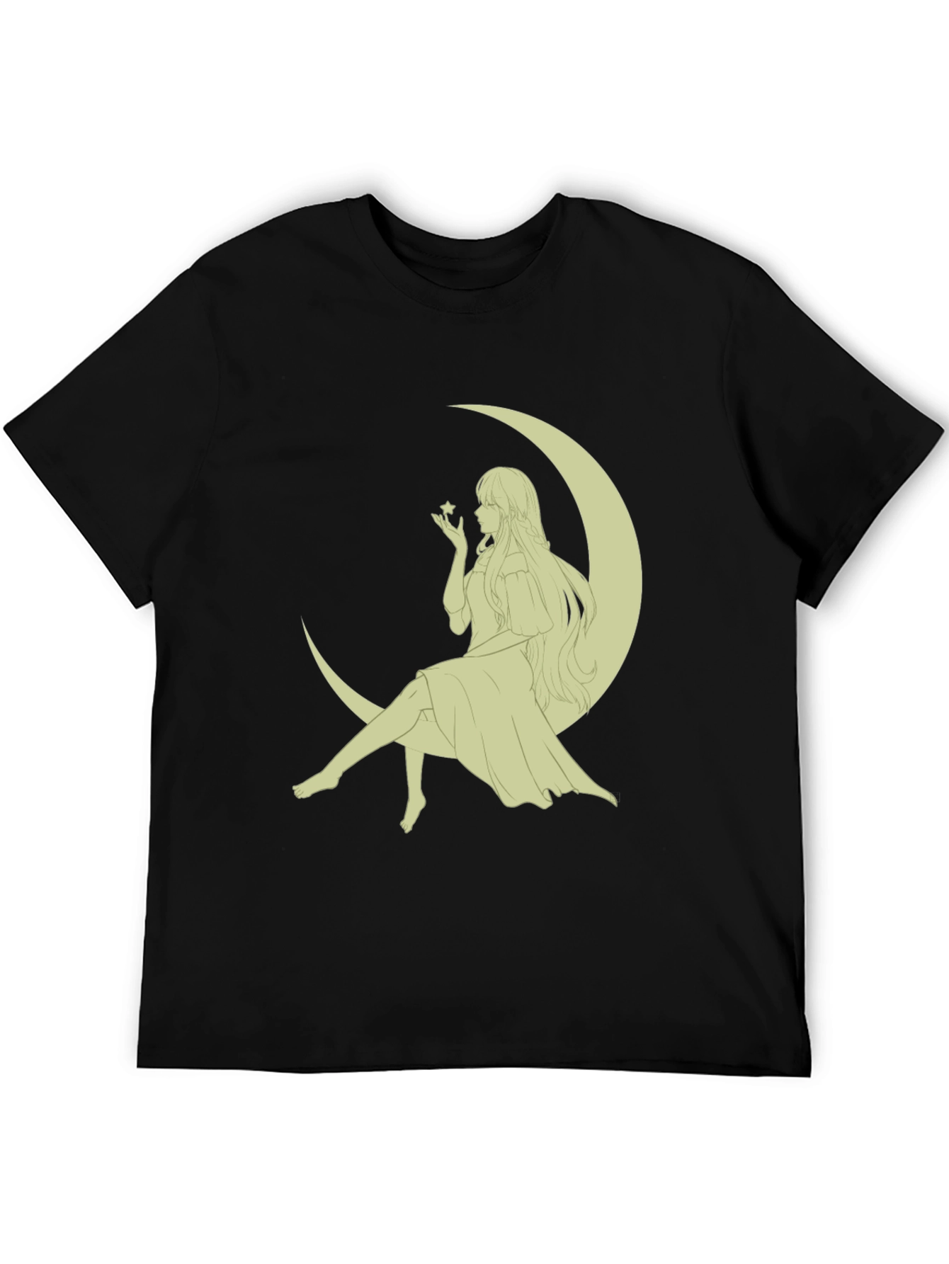 Moon Maiden Graphic Tee - Black Cotton Blend