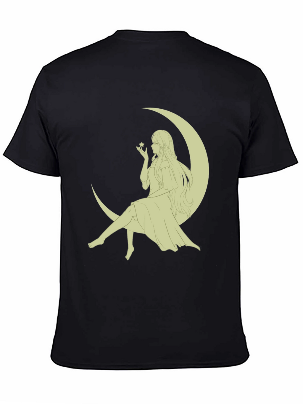 Moon Maiden Graphic Tee - Black Cotton Blend