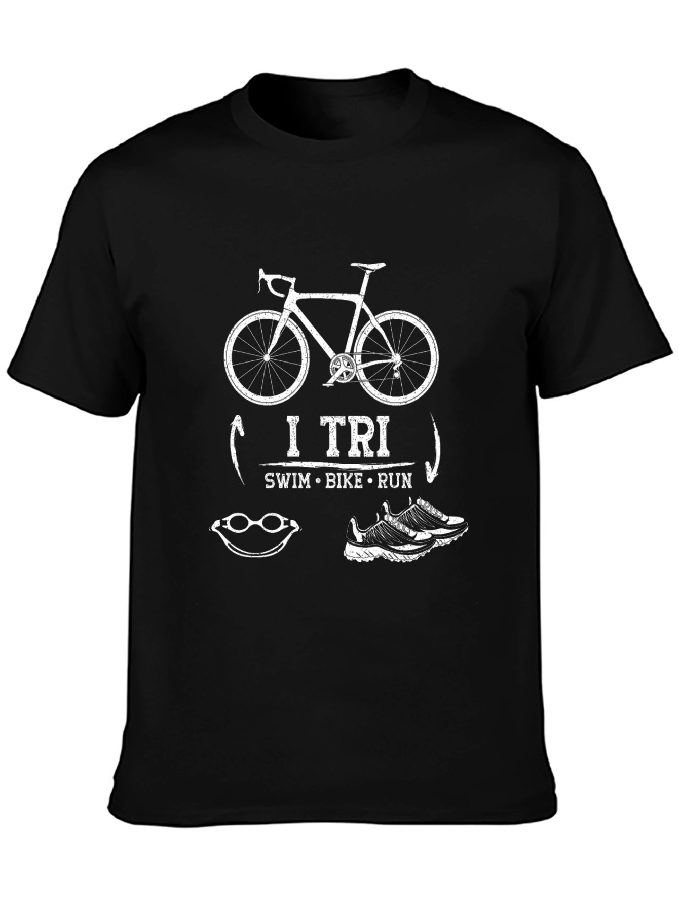 I Tri Swim Bike Run T-Shirt Triathlon Tee