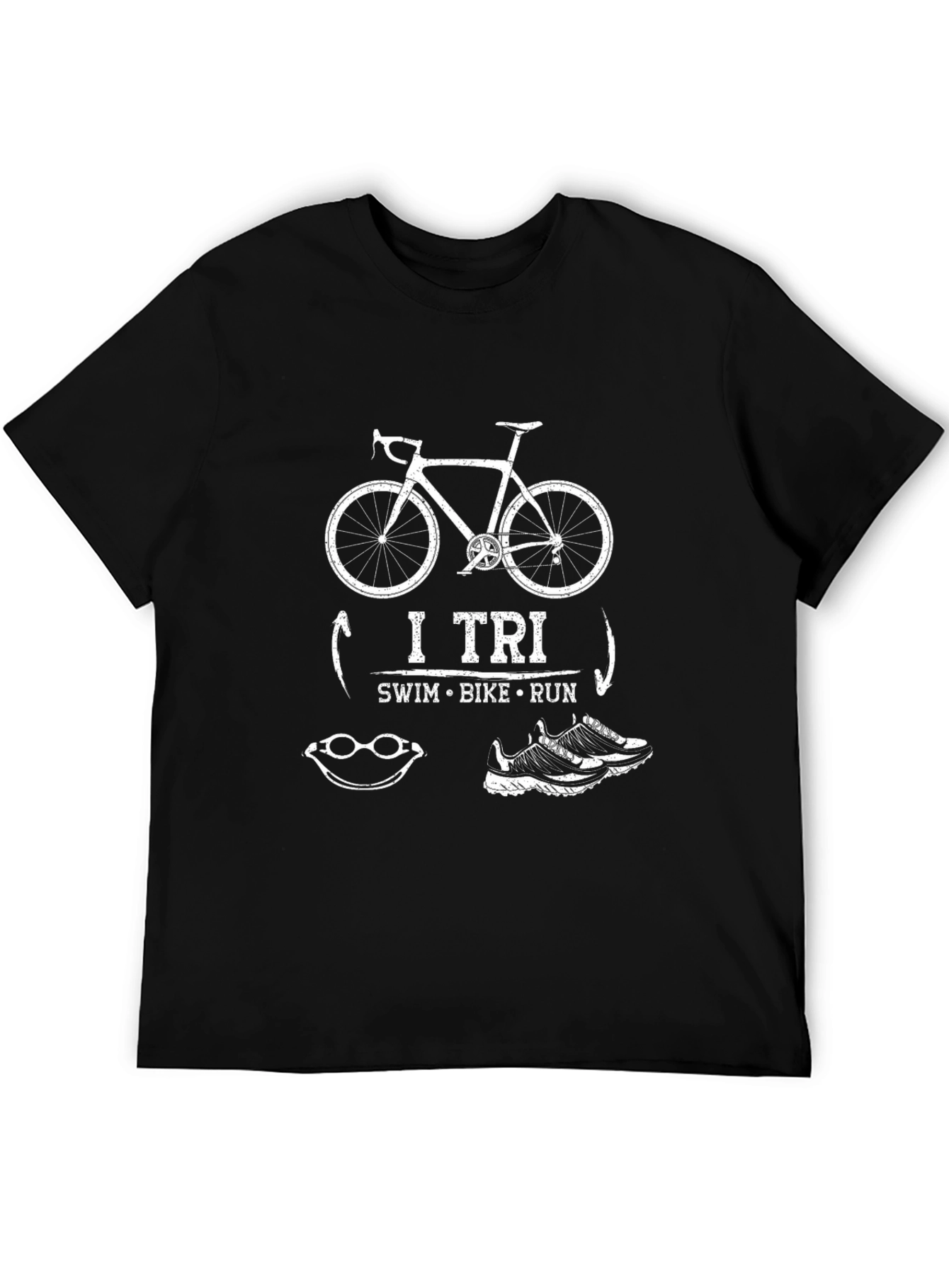 I Tri Swim Bike Run T-Shirt Triathlon Tee