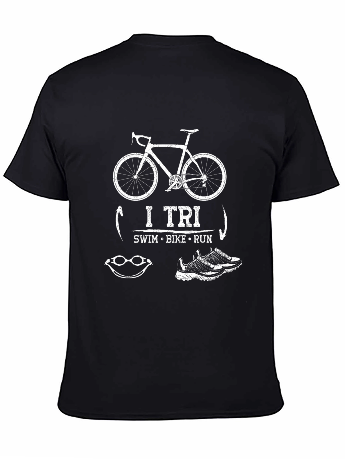I Tri Swim Bike Run T-Shirt Triathlon Tee