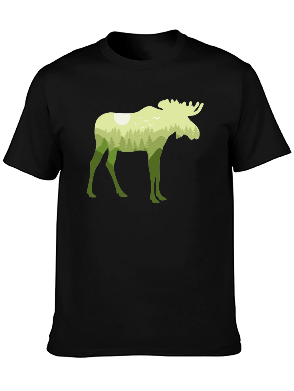 Nature Moose Graphic Tee - Black