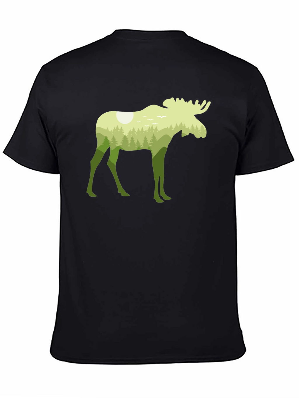 Nature Moose Graphic Tee - Black