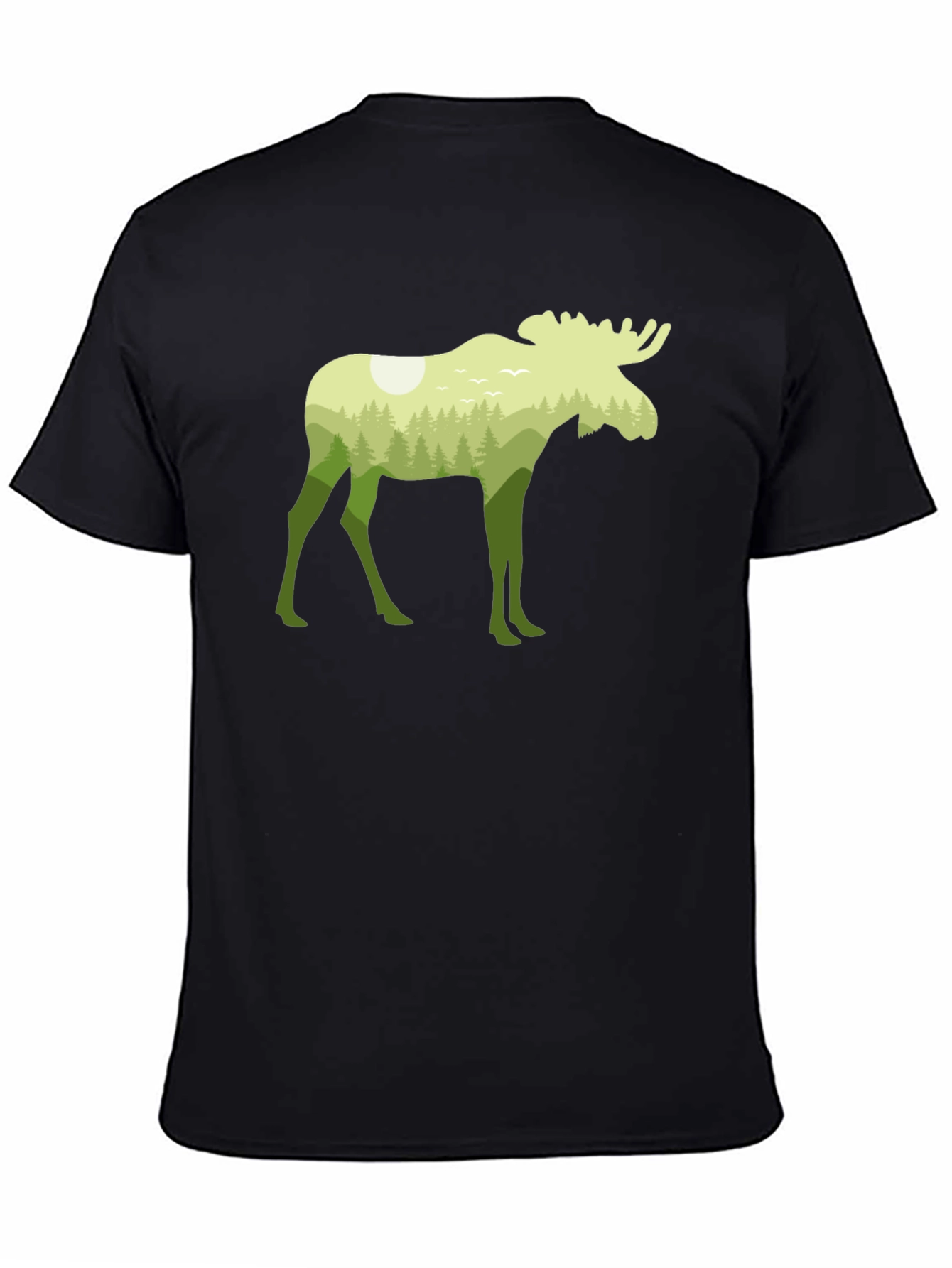 Nature Moose Graphic Tee - Black