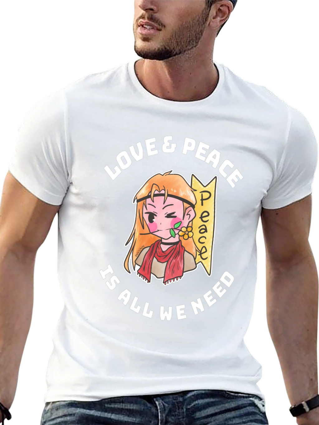 Love & Peace Anime Graphic T-Shirt