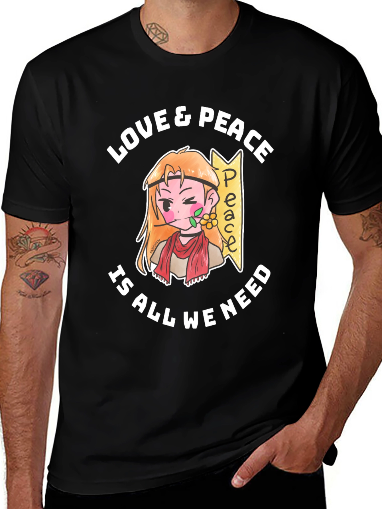 Love & Peace Anime Graphic T-Shirt