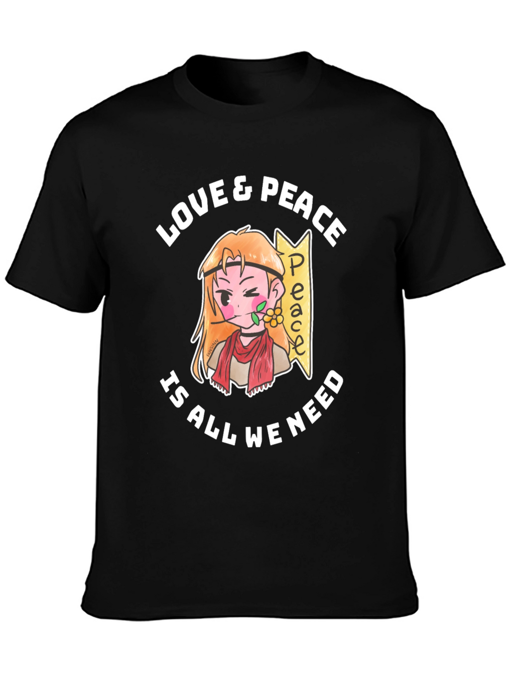 Love & Peace Anime Graphic T-Shirt