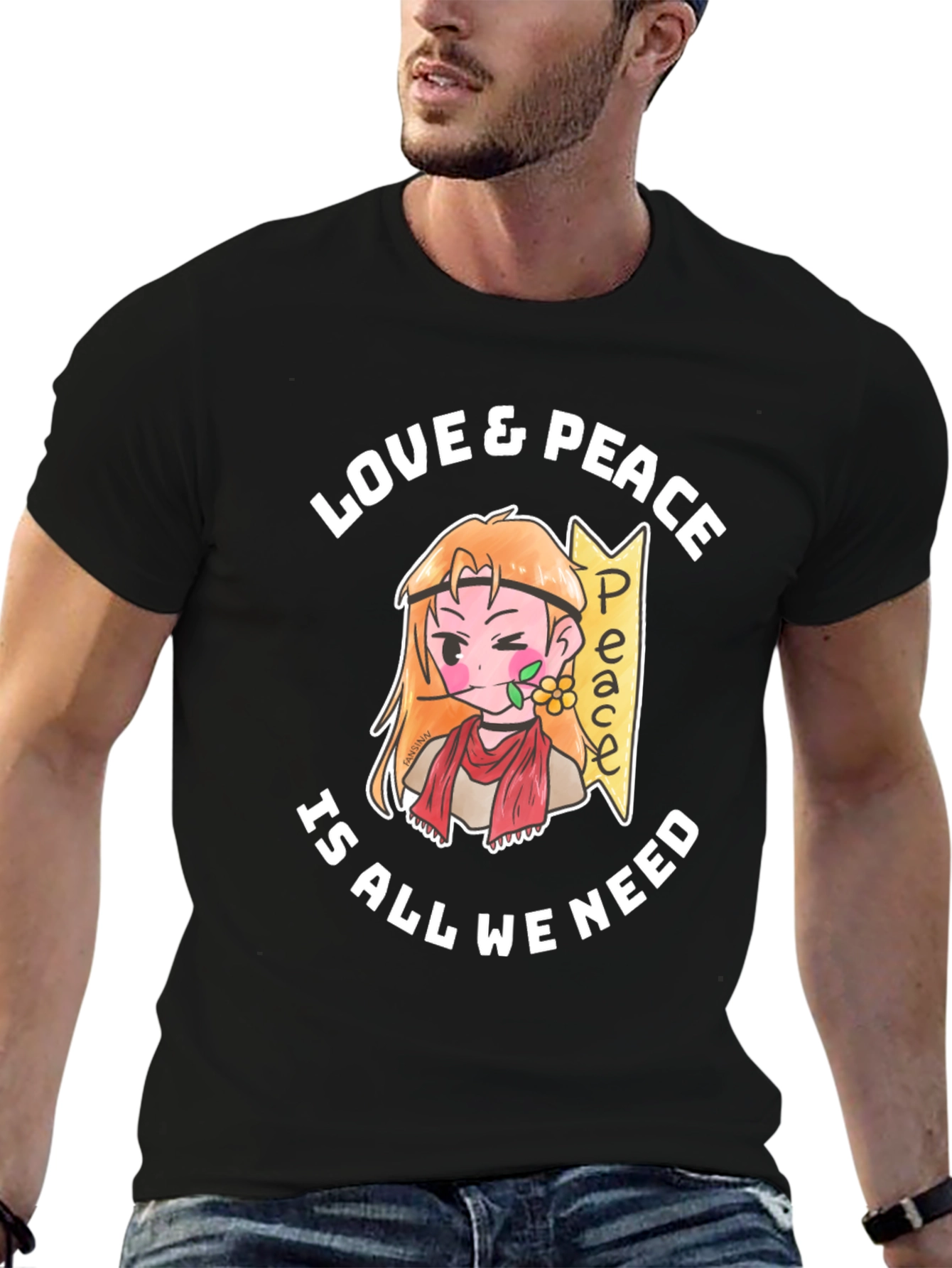 Love & Peace Anime Graphic T-Shirt