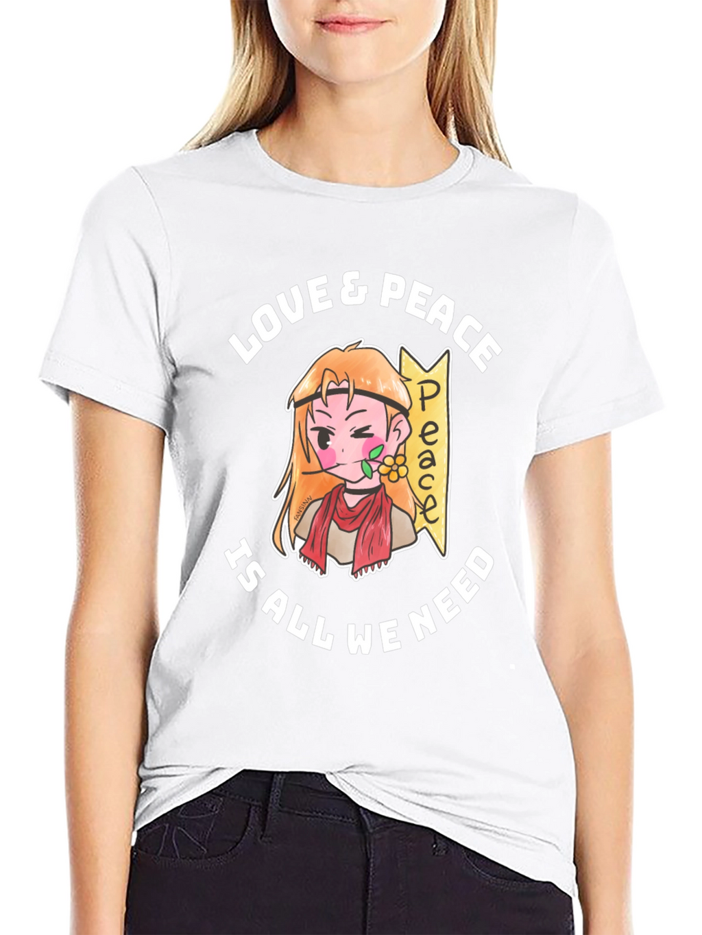 Love & Peace Anime Graphic T-Shirt