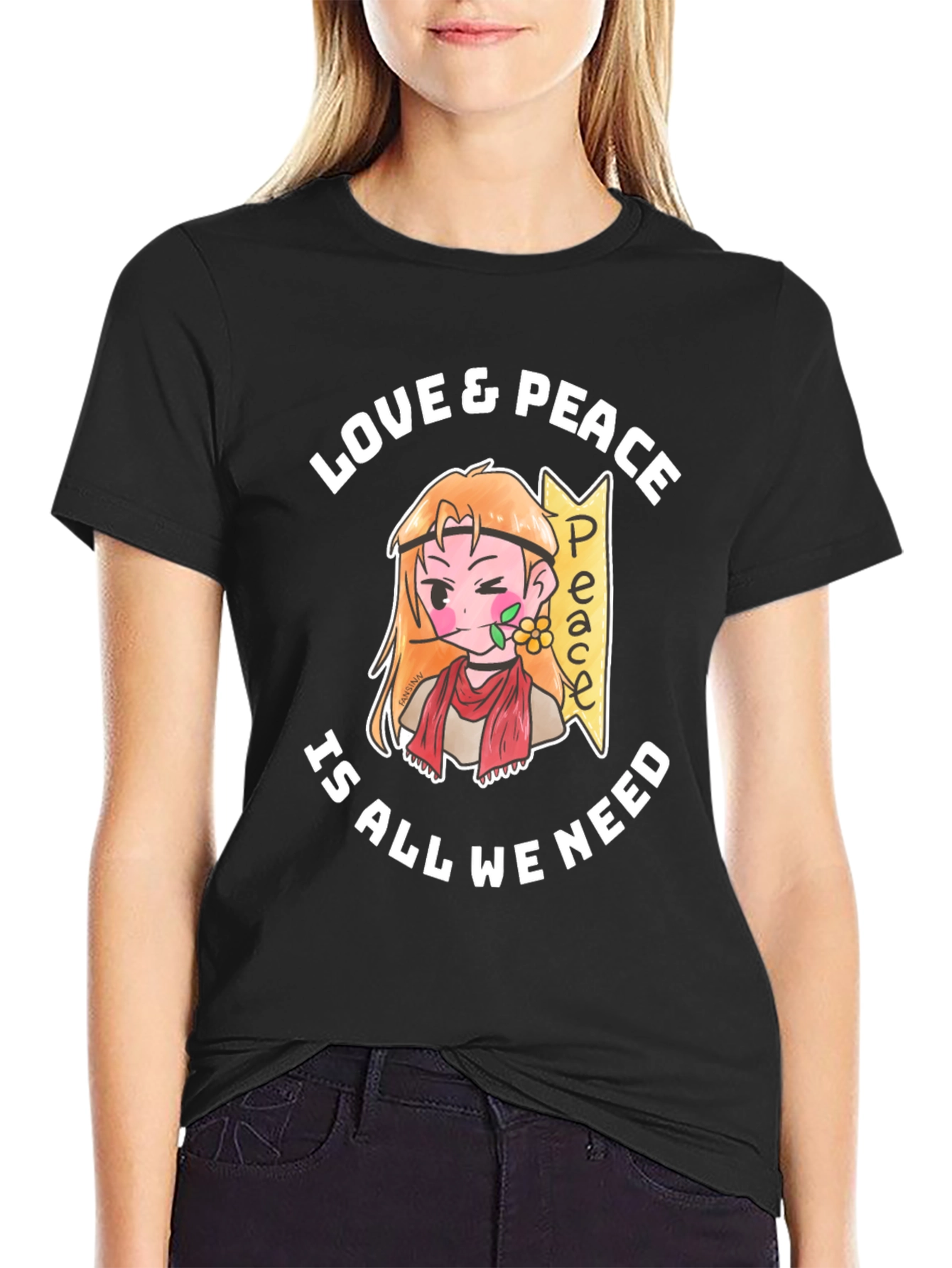 Love & Peace Anime Graphic T-Shirt