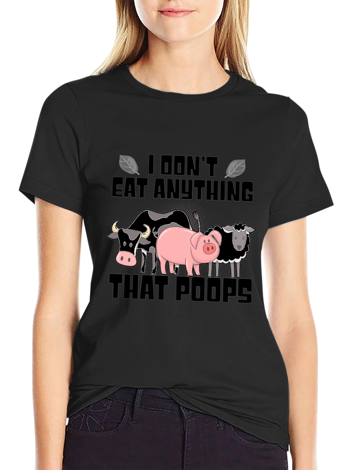 Vegan Graphic T-Shirt - I Dont Eat Anything That Poops