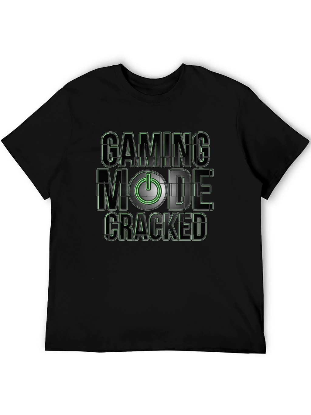 Gaming Mode Cracked T-Shirt - Black