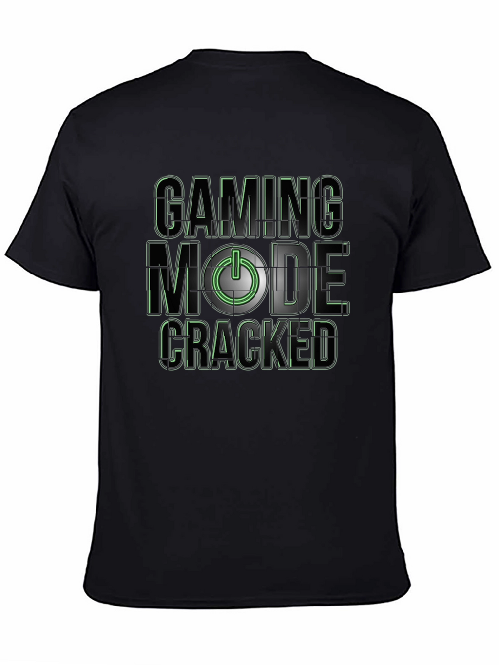 Gaming Mode Cracked T-Shirt - Black