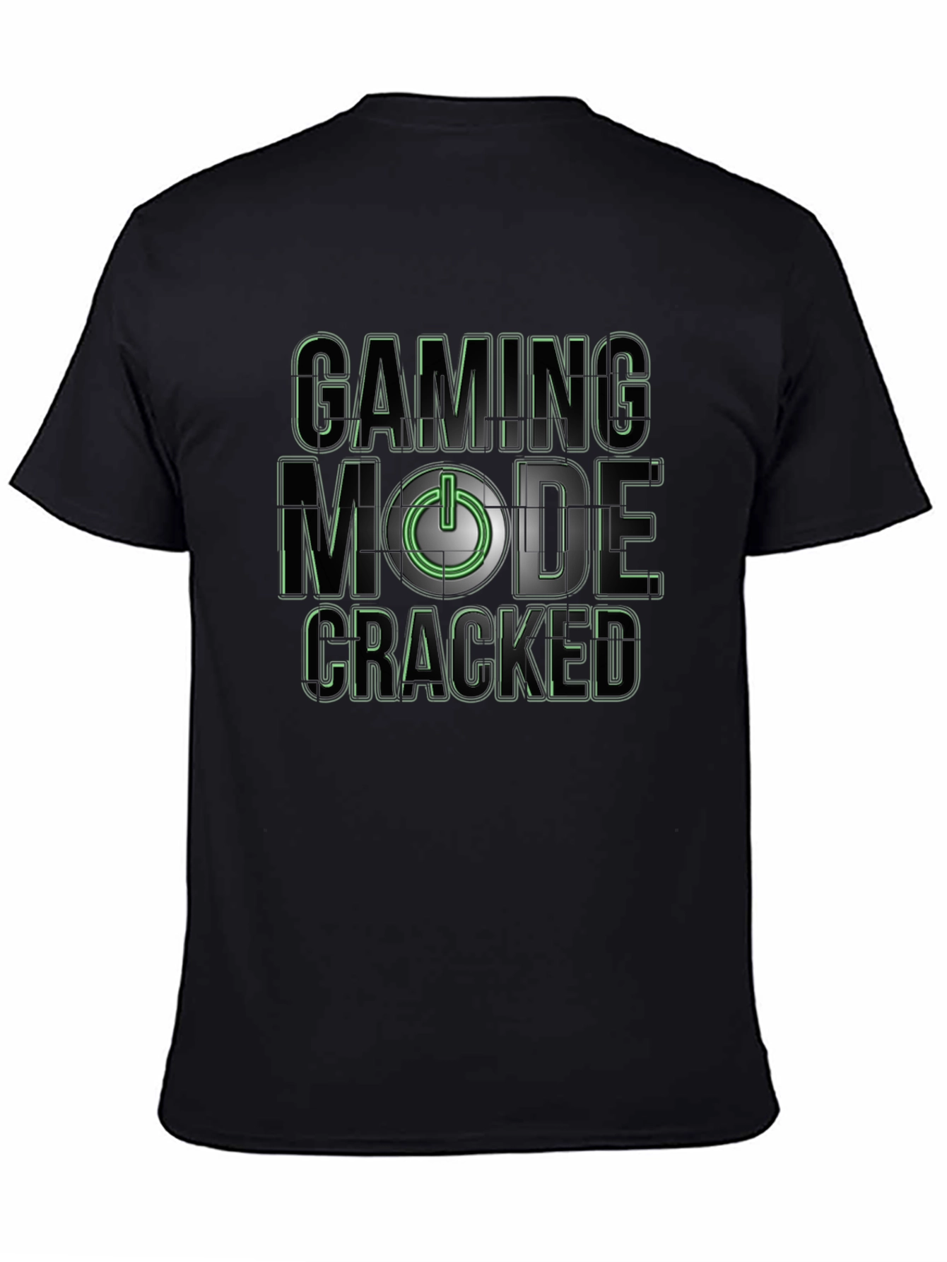 Gaming Mode Cracked T-Shirt - Black