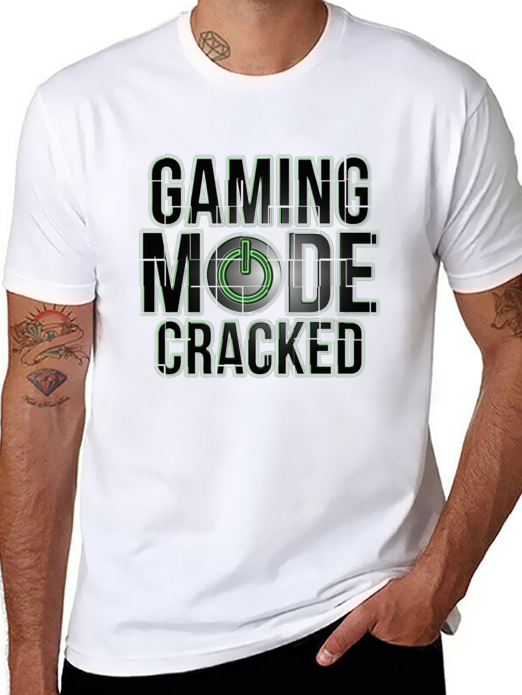 Gaming Mode Cracked T-Shirt - Black