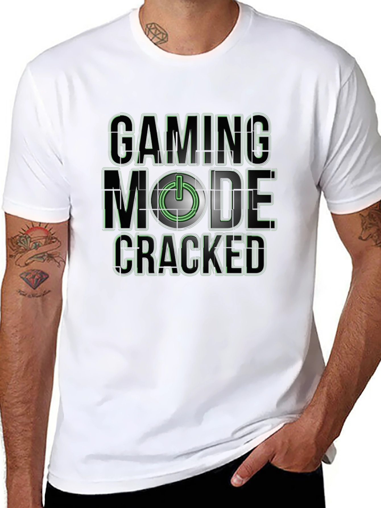 Gaming Mode Cracked T-Shirt - Black