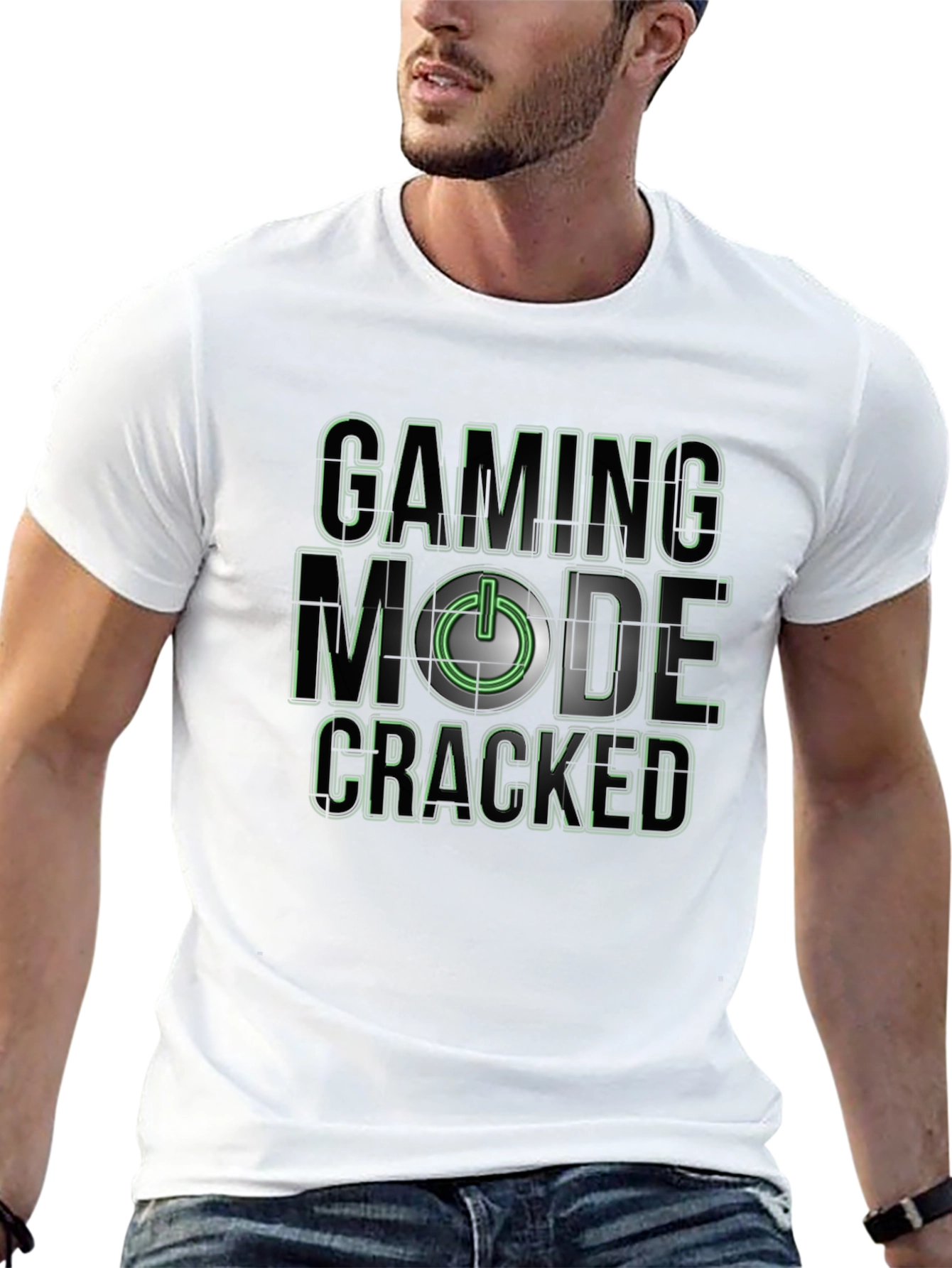 Gaming Mode Cracked T-Shirt - Black