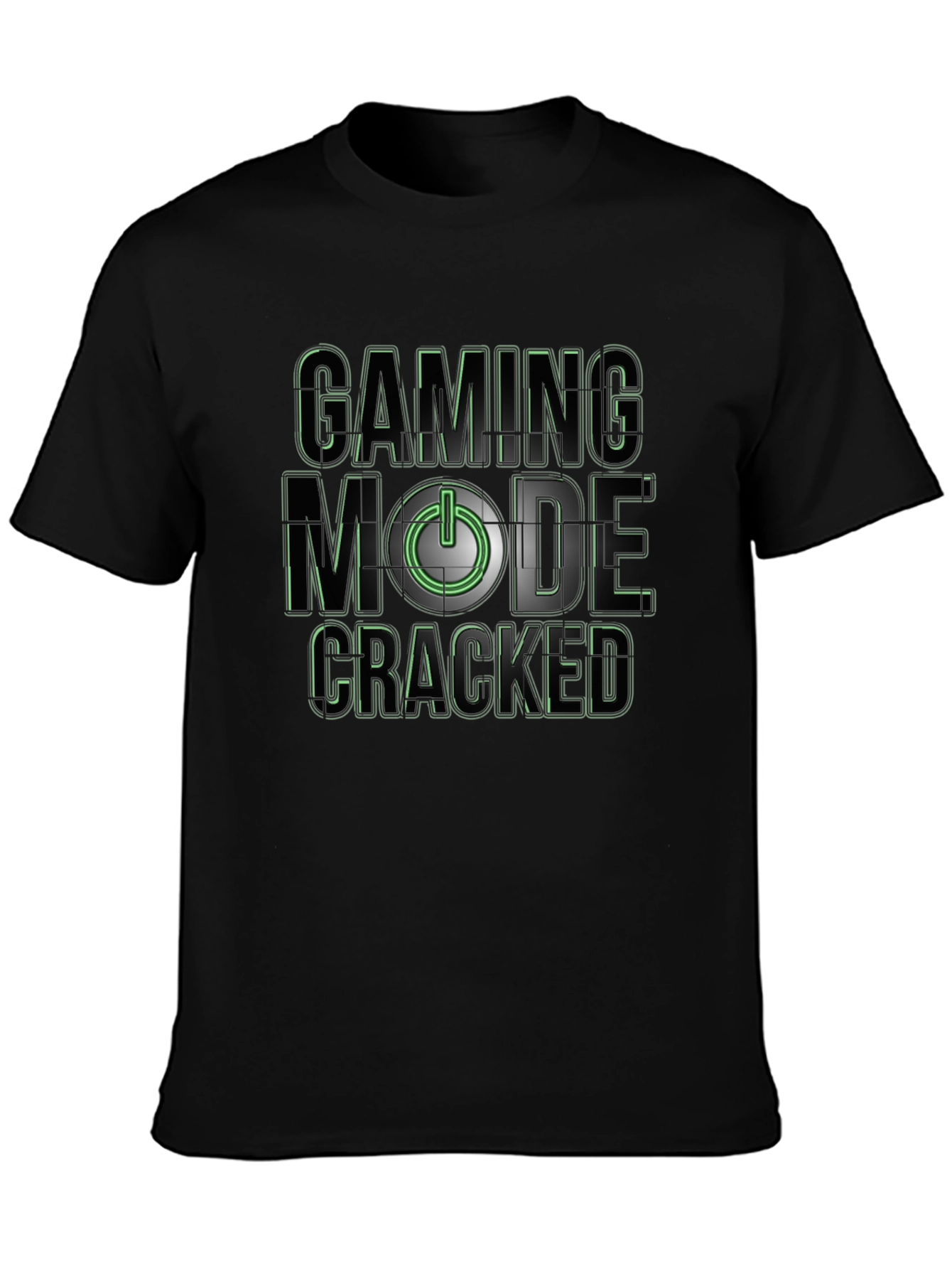 Gaming Mode Cracked T-Shirt - Black
