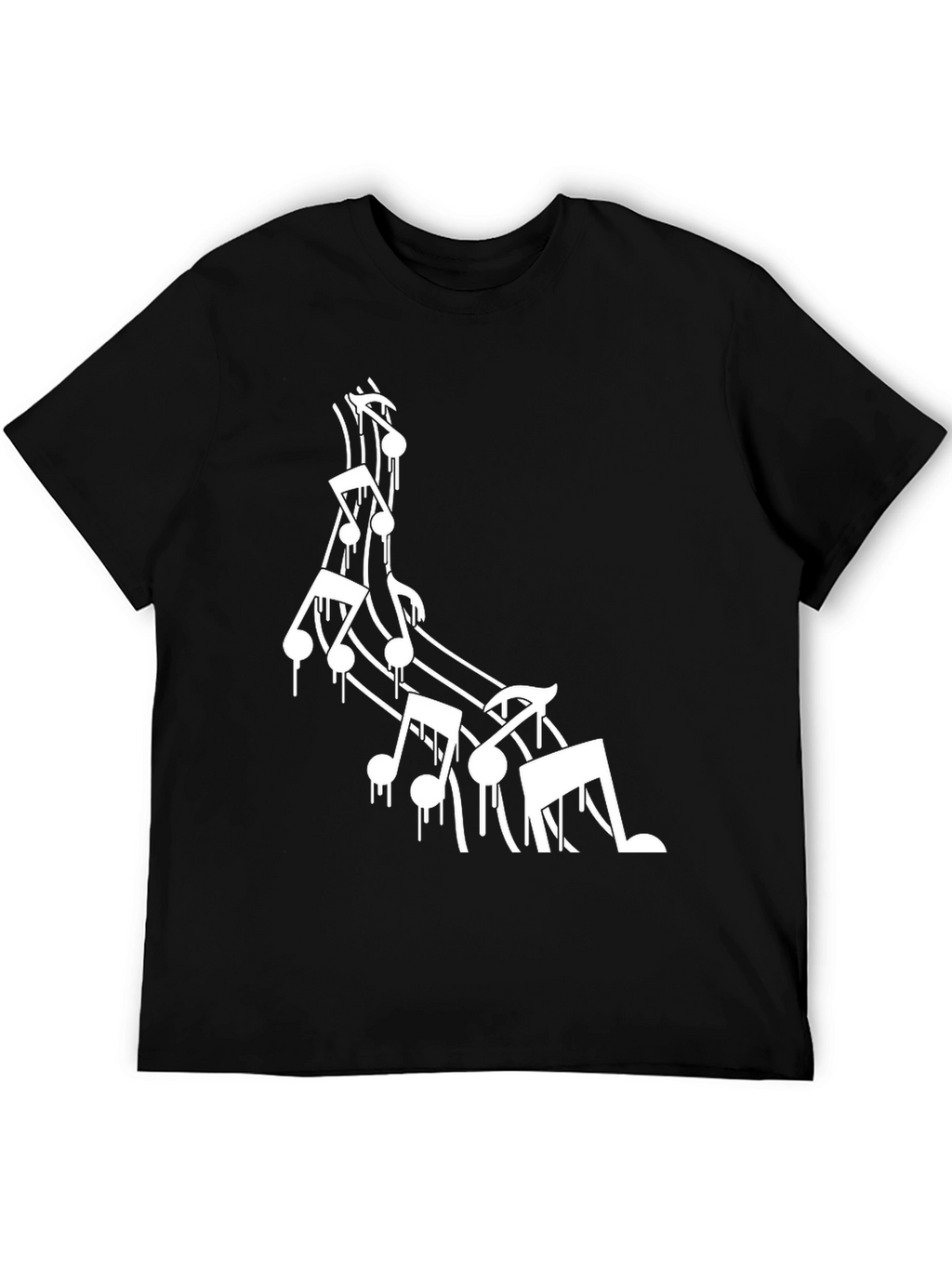 Music Notes Drip Graphic T-Shirt