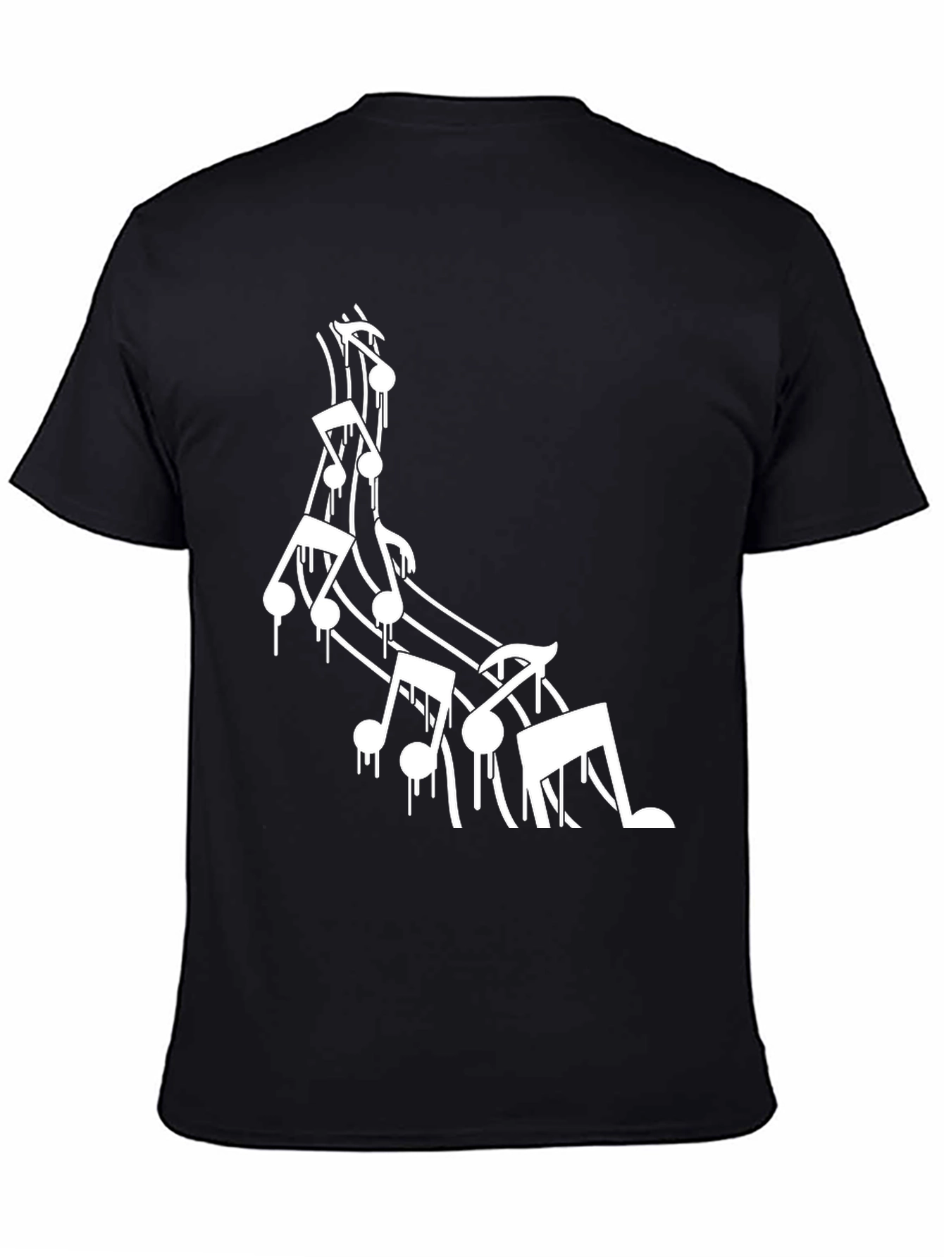 Music Notes Drip Graphic T-Shirt