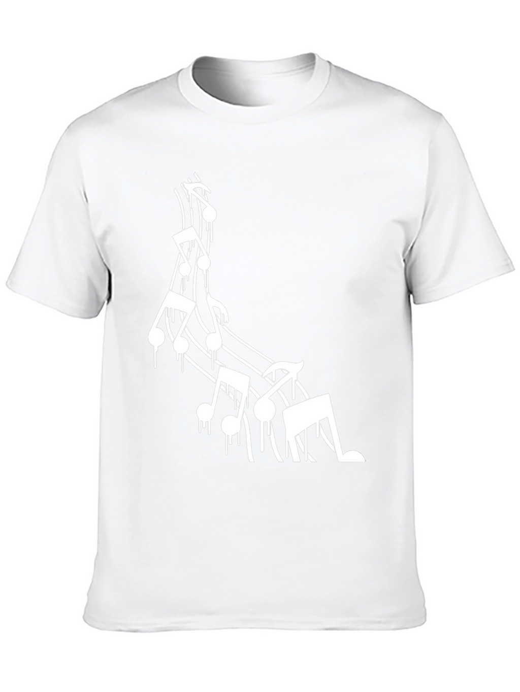 Music Notes Drip Graphic T-Shirt