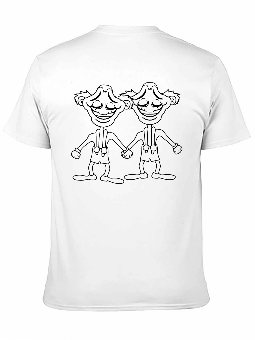 Black T-Shirt with Two Cartoon Figures