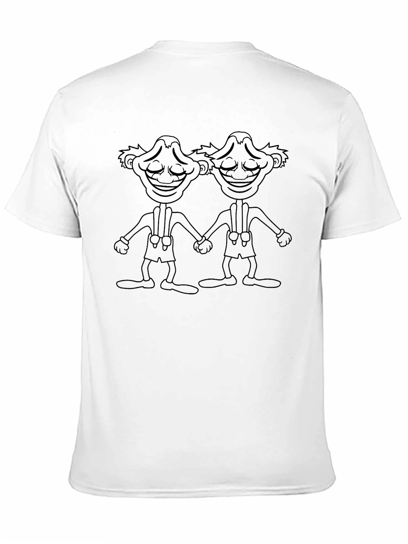 Black T-Shirt with Two Cartoon Figures
