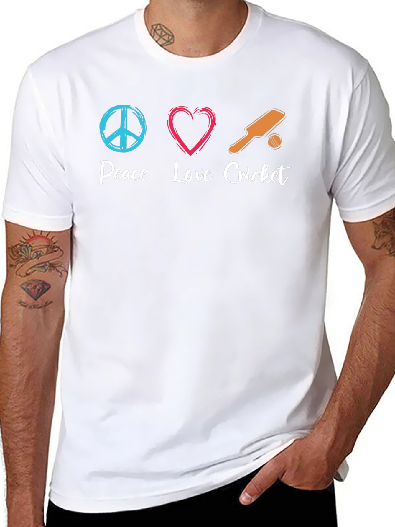 Peace Love Cricket Graphic Tee - Soft Cotton Blend