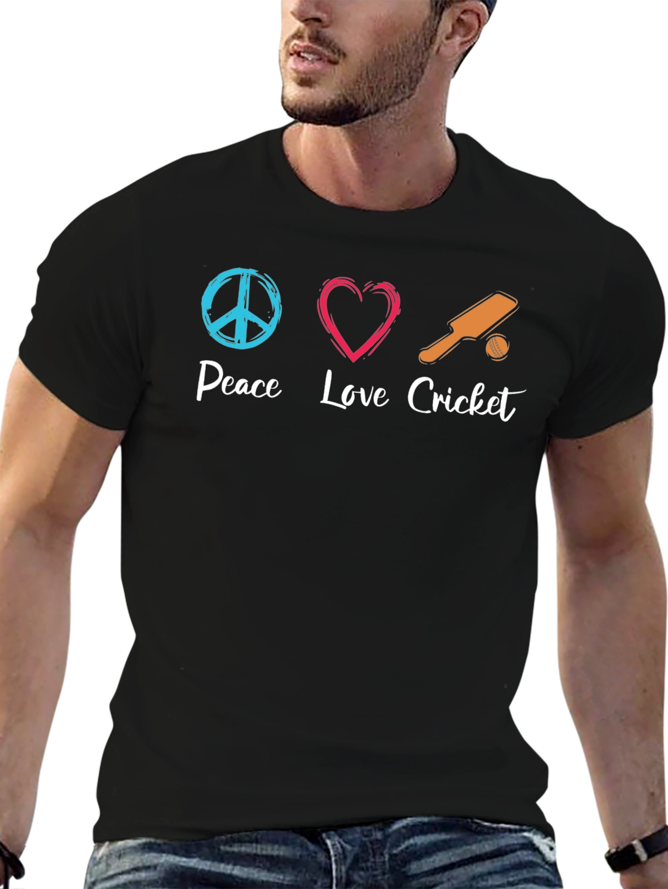 Peace Love Cricket Graphic Tee - Soft Cotton Blend