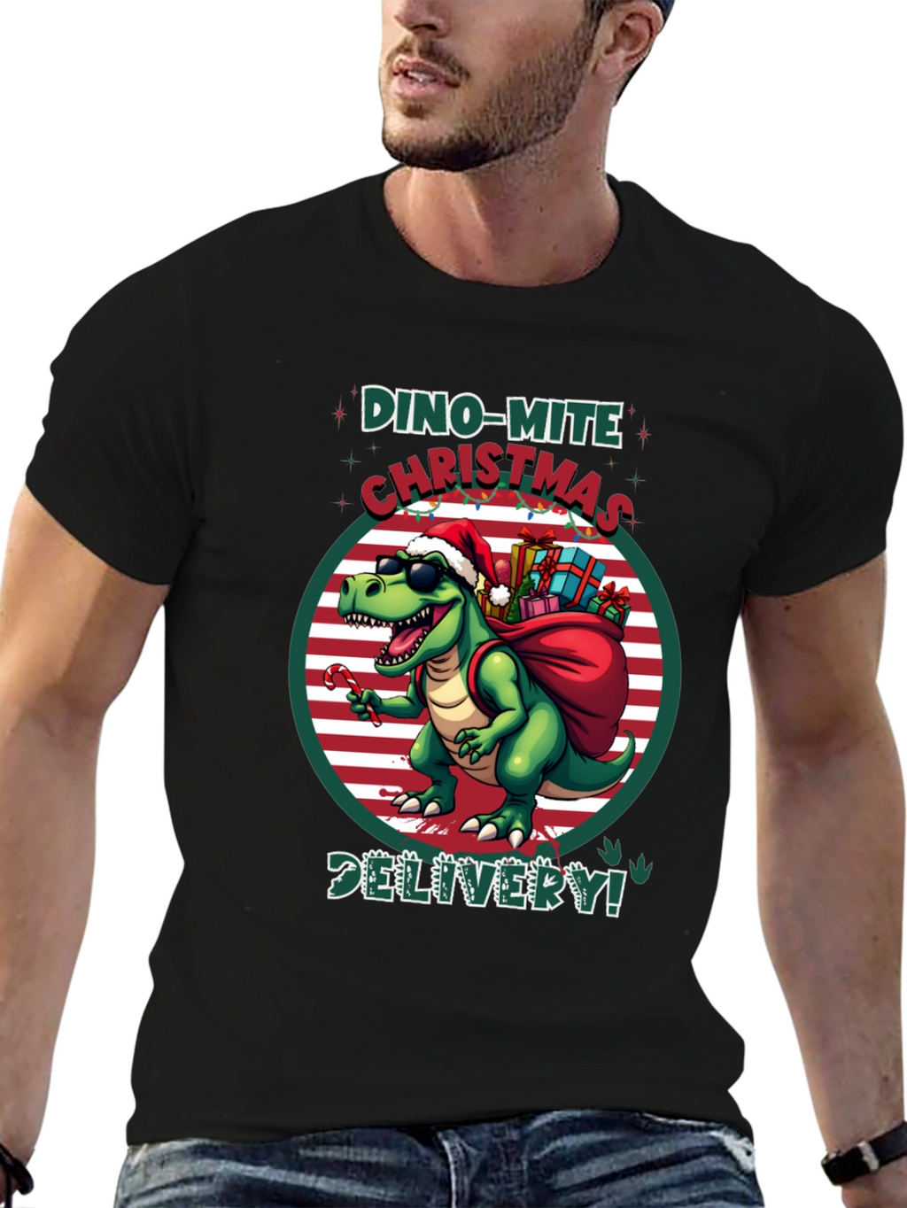 Dino-Mite Christmas Delivery T-Shirt