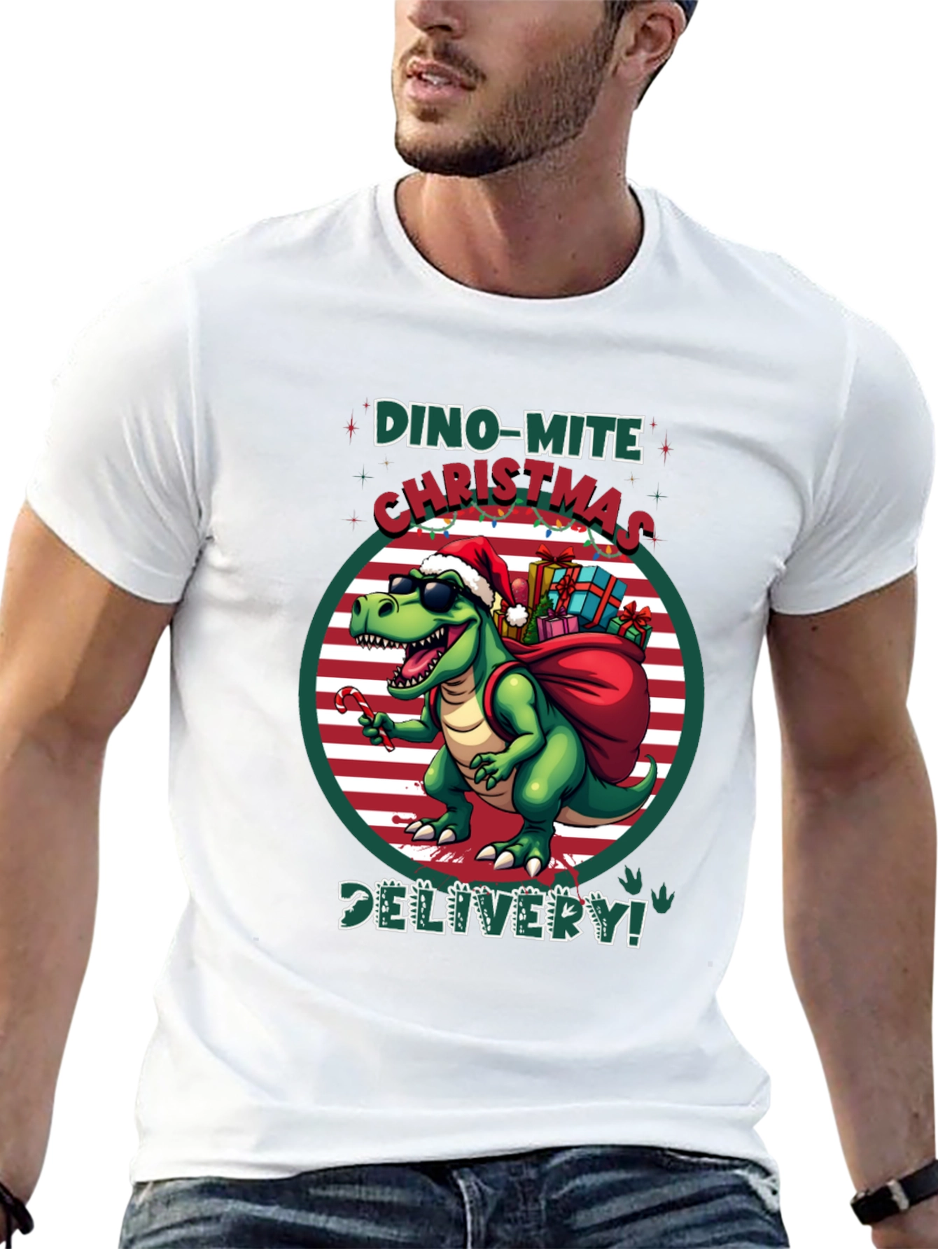 Dino-Mite Christmas Delivery T-Shirt