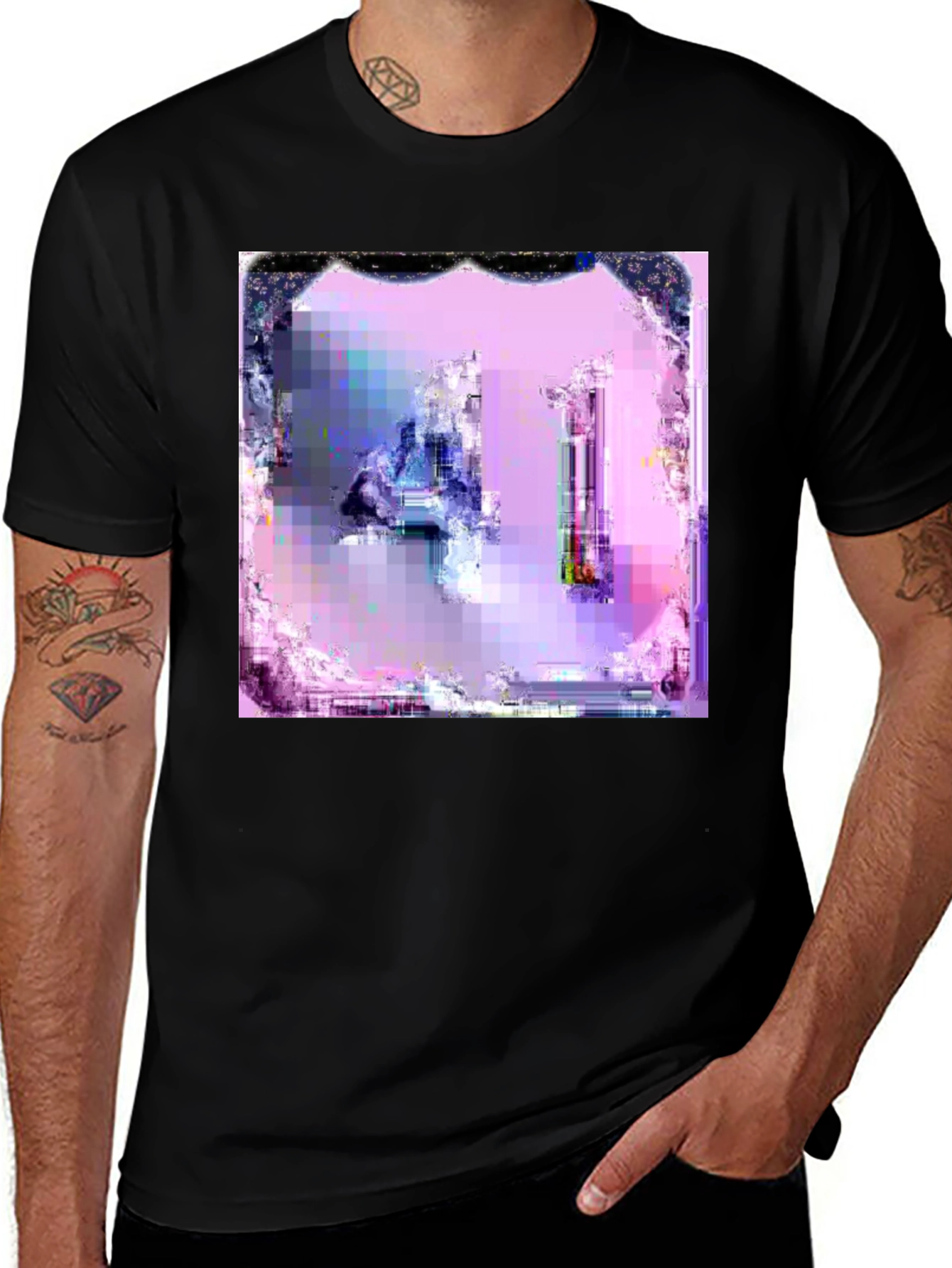 Abstract Art Graphic Tee - Pixelated Design