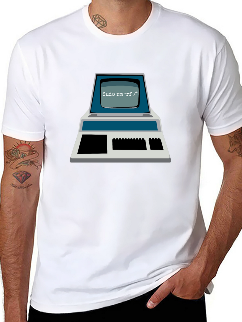 Retro Computer Command T-Shirt - Sudo rm -rf