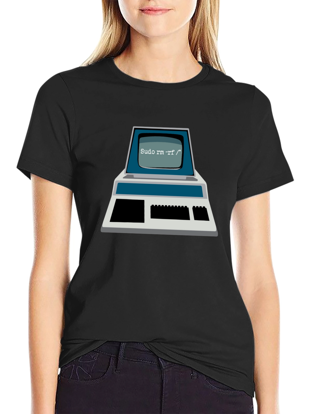 Retro Computer Command T-Shirt - Sudo rm -rf